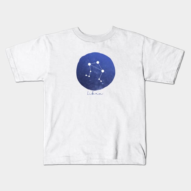 Libra Starry Sky Kids T-Shirt by sophiesconcepts